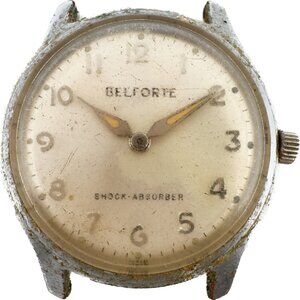 Vintage Belforte 11N4B8 17 Jewel Men's Mechanical Wristwatch Japan for Repair
